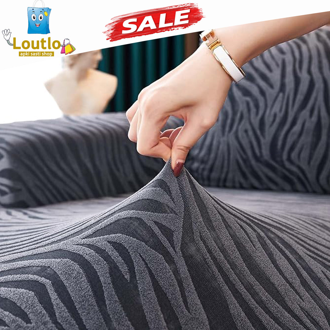 Zebra Velvet Sofa Covers ( Grey )