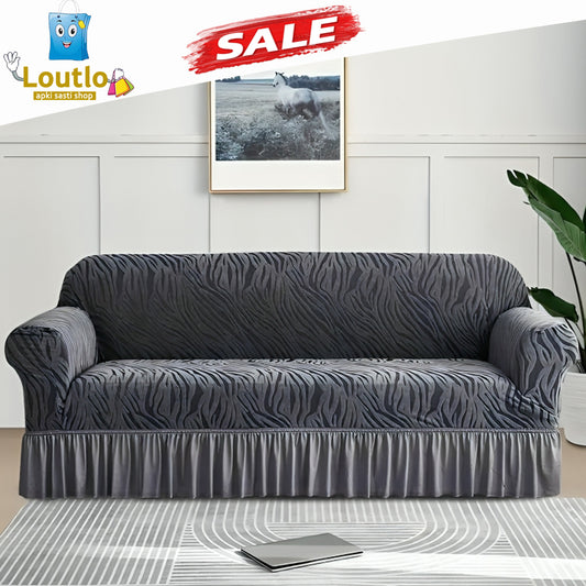 Zebra Velvet Sofa Covers ( Grey )