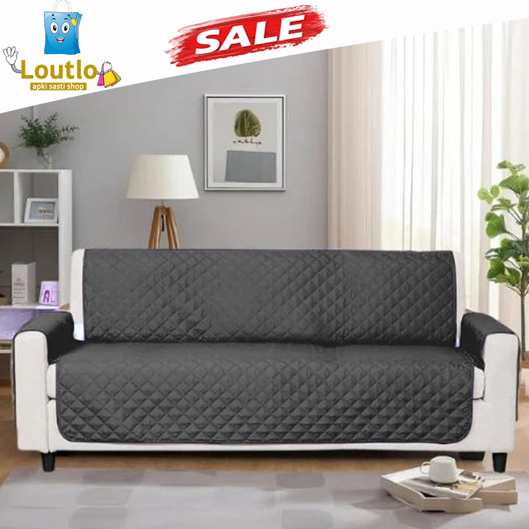 Quilted Sofa Cover - Grey