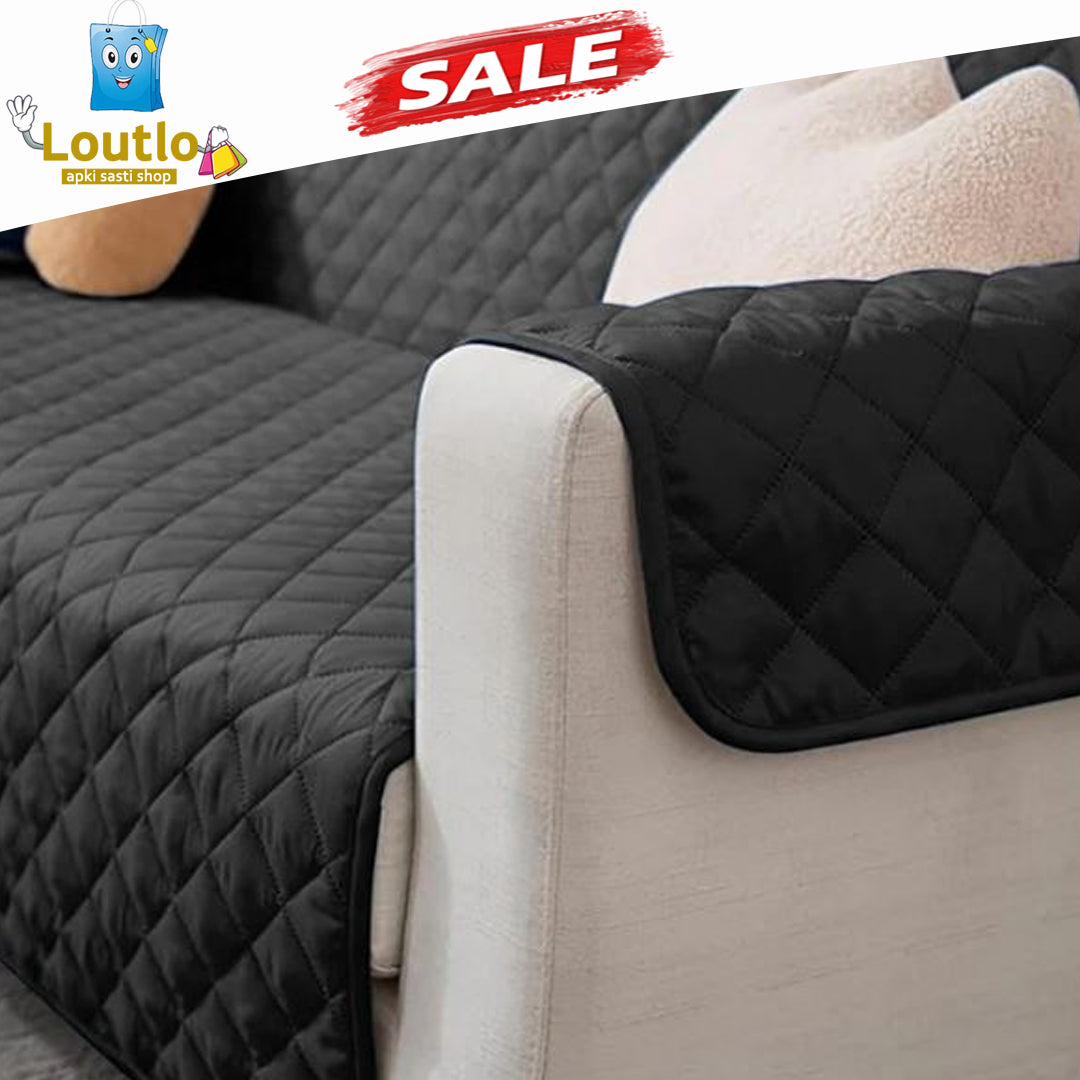 Quilted Sofa Cover - Grey
